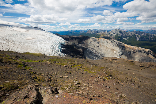 General view of Tronador Mountain of the Southern Andes and Alerce and Castano Overa glaciers