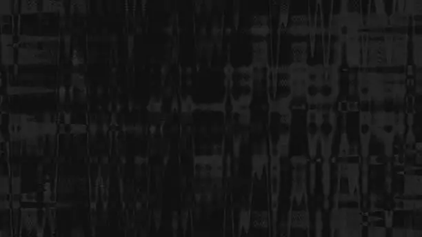 Photo of Black Wave Pattern Glitch Fear Background Striped Swirl Grid Futuristic  intertwined Grunge Texture Gothic Retro Style Fantasy Grayscale Full Frame 16x9 Format Distorted Digitally Generated Image