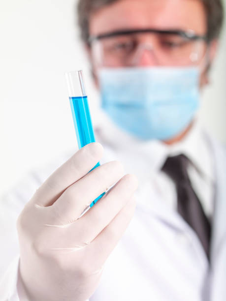 Scientist researching virus in laboratory
