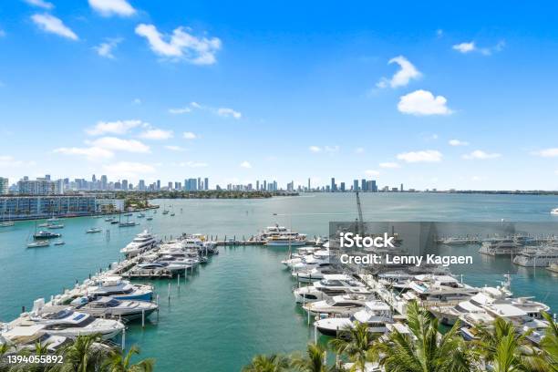 Miami Marina During The Day Stock Photo - Download Image Now - Miami, Sunset, Marina