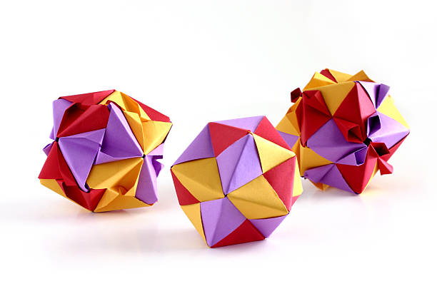 Three origami sets stock photo