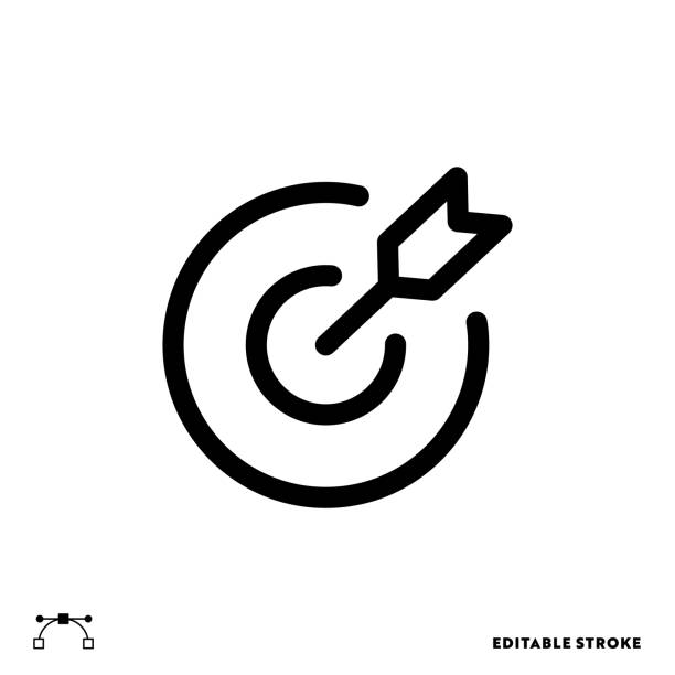 bildbanksillustrationer, clip art samt tecknat material och ikoner med target icon design with editable stroke. suitable for web page, mobile app, ui, ux and gui design. - fokus