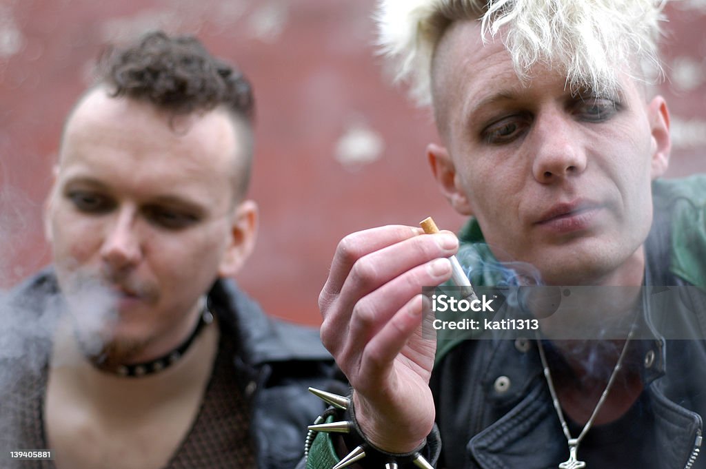 smoking series: III portrait of two men Adult Stock Photo