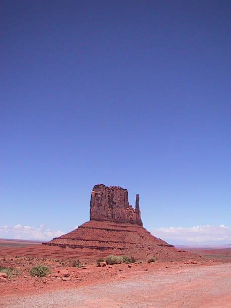 Monument Valley right mitten rock formation stock photo