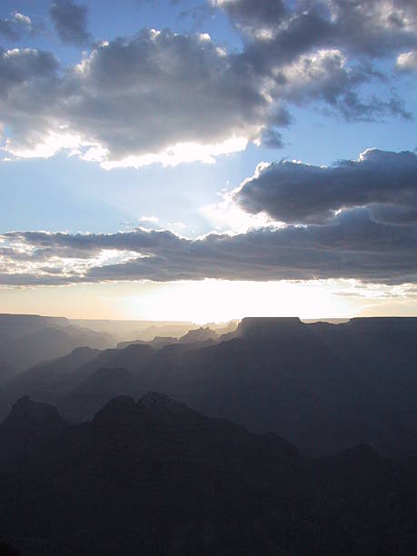 Grand Canyon sunset from south rim stock photo
