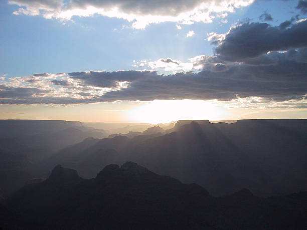 Grand Canyon sunset from south rim II stock photo