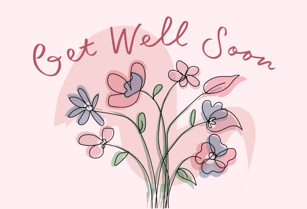 stockillustraties, clipart, cartoons en iconen met get well soon card - beterschap