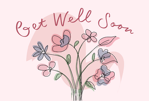 Get Well Soon Card for printing, sending to loved ones, sympathy card, card design