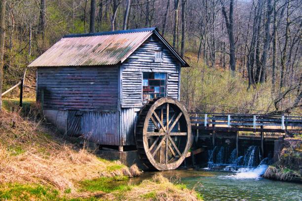 istock Old Mill and Stream 1394065495