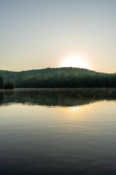 Fishing lake during sunrise.
