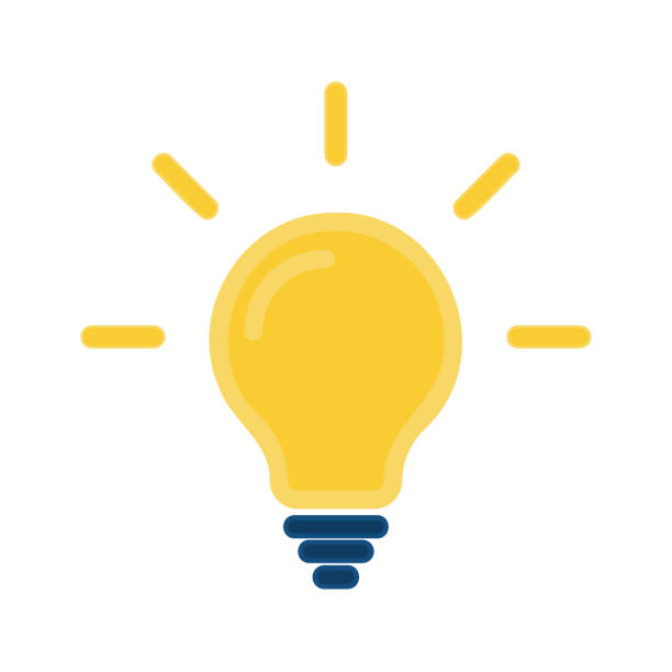 istock Yellow luminous bulb on a white background. Flat style. Vector illustration 1394069664