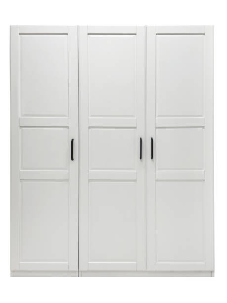 Wardrobe cabinet isolated on the white background (Clipping Path) stock photo