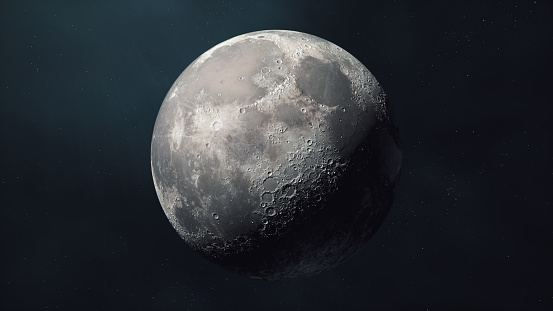 Luna en el espacio exterior photo