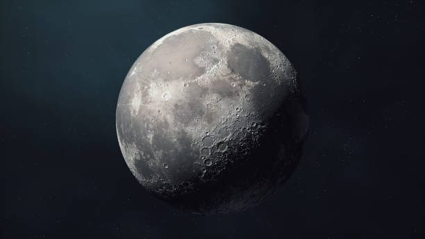 Moon in outer space 3d render Moon in outer space (close-up) moon stock pictures, royalty-free photos & images