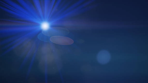 istock Blue light lens flare graphic material (lens flare, light, light leak) 1394091357