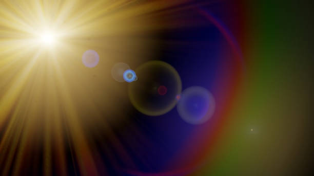 istock Sun and lens flare graphic material (lens flare, light, light leak) 1394091364