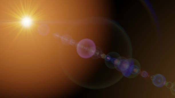 istock Orange light lens flare graphic material (lens flare, light, light leak) 1394091369