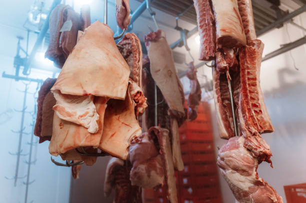 istock Meat room at the butchery 1394092378