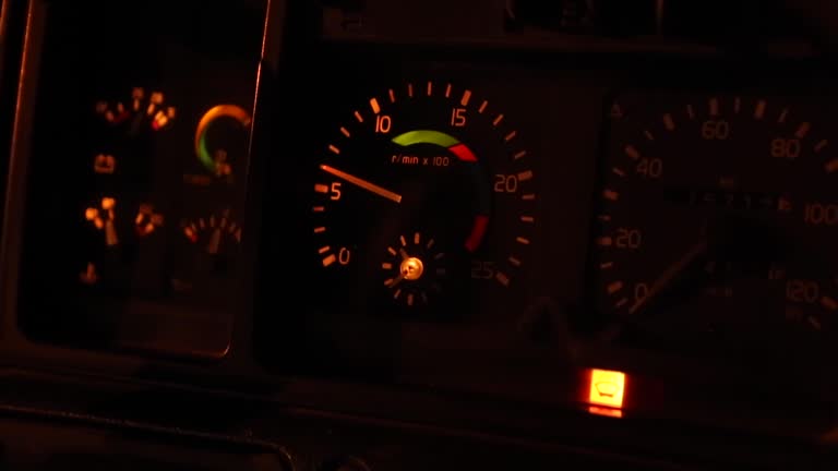 Truck Dashboard, Speedometer, and other Indicators when starting the engine