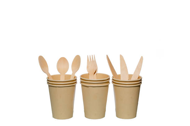 istock Eco paper cup and cutlery  isolated 1394105514