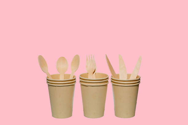 istock Paper cup and cutlery isolated. 1394105531