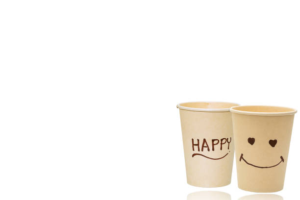istock Brown  paper  eco cups isolated. 1394105562
