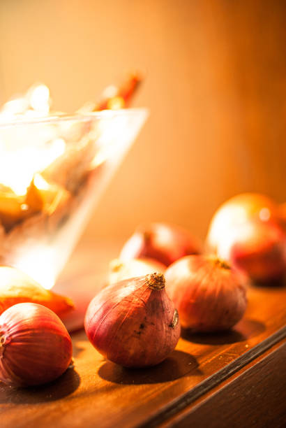 Shot Of Onions In restaurant