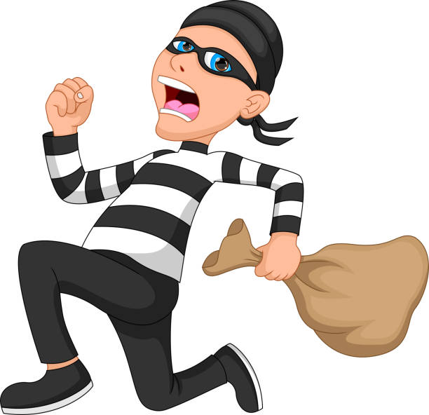 Thief run away cartoon on white background vector illustration of Thief run away cartoon on white background cartoon burglar stock illustrations