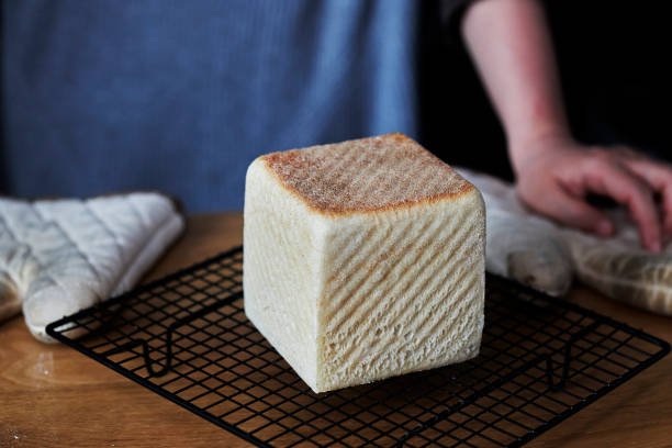 fresh baked square milk loaf