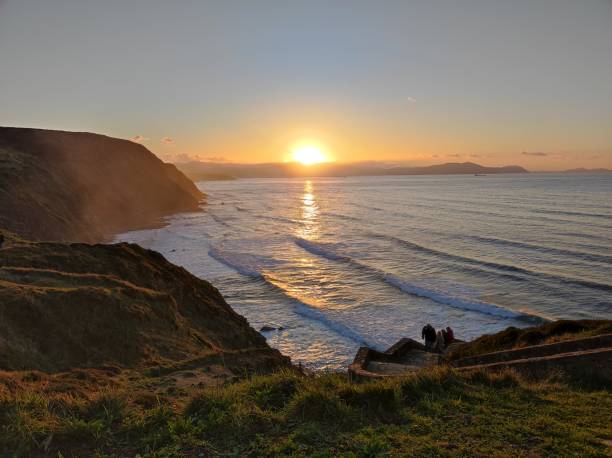 istock a sunset on a beach in the Basque Country. Spain 1394123012