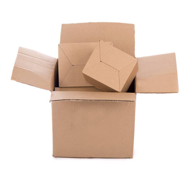 istock Delivery of parcels, purchases. cardboard box on a white background 1394127680