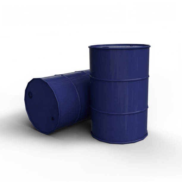 istock Steel Drum Barrel Painted Blue Color. 3D Illustration. File with Clipping Path. 1394127879