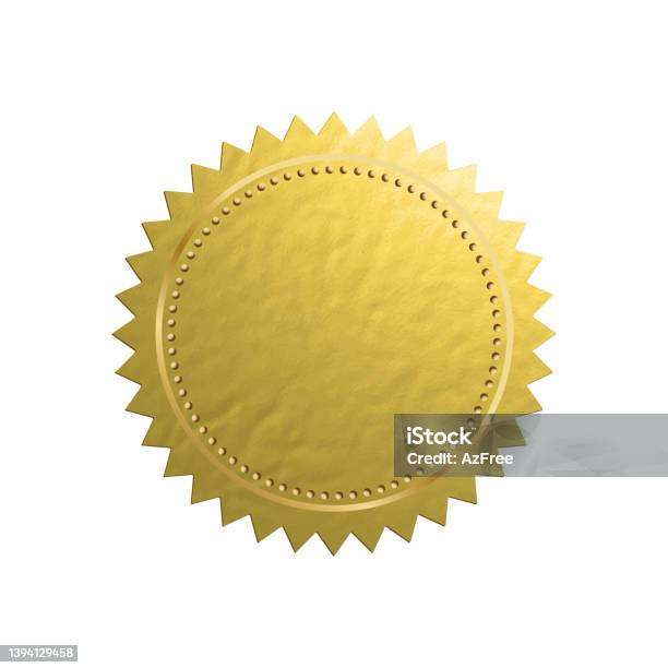 Golden Stamp Isolated On White Background Vector Stock Illustration