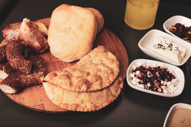 istock Traditional turkish breakfast table with mixed foods. 1394130935
