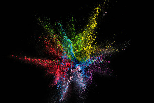 istock Explosion of colored powder isolated on black background. 1394132949
