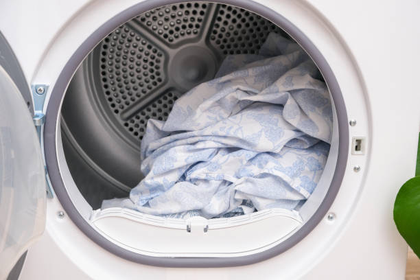 istock Drying machine in house for drying linen, clothes, bed linen. Dryer. 1394133798