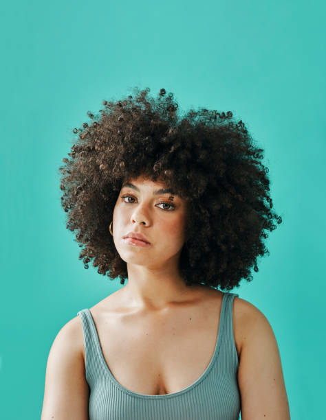 Mixed race woman posing in the studio