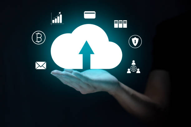 istock Person touching virtual screen, digital transformation management concept. Internet of Things, Big Data and Business Processes, Automation, Storage Systems, Cloud Computing 1394135640