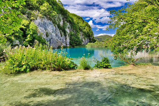 Korana lake in Plitvice Lakes National Park of Croatia in Lika region.