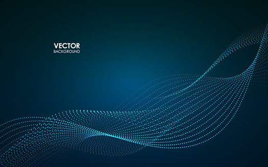 Abstract wave on dark background. Vector illustration.