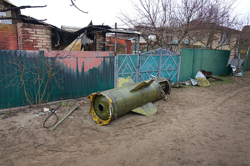 a rocket fell on a house in the village, a bomb on the street, explosives on the road,