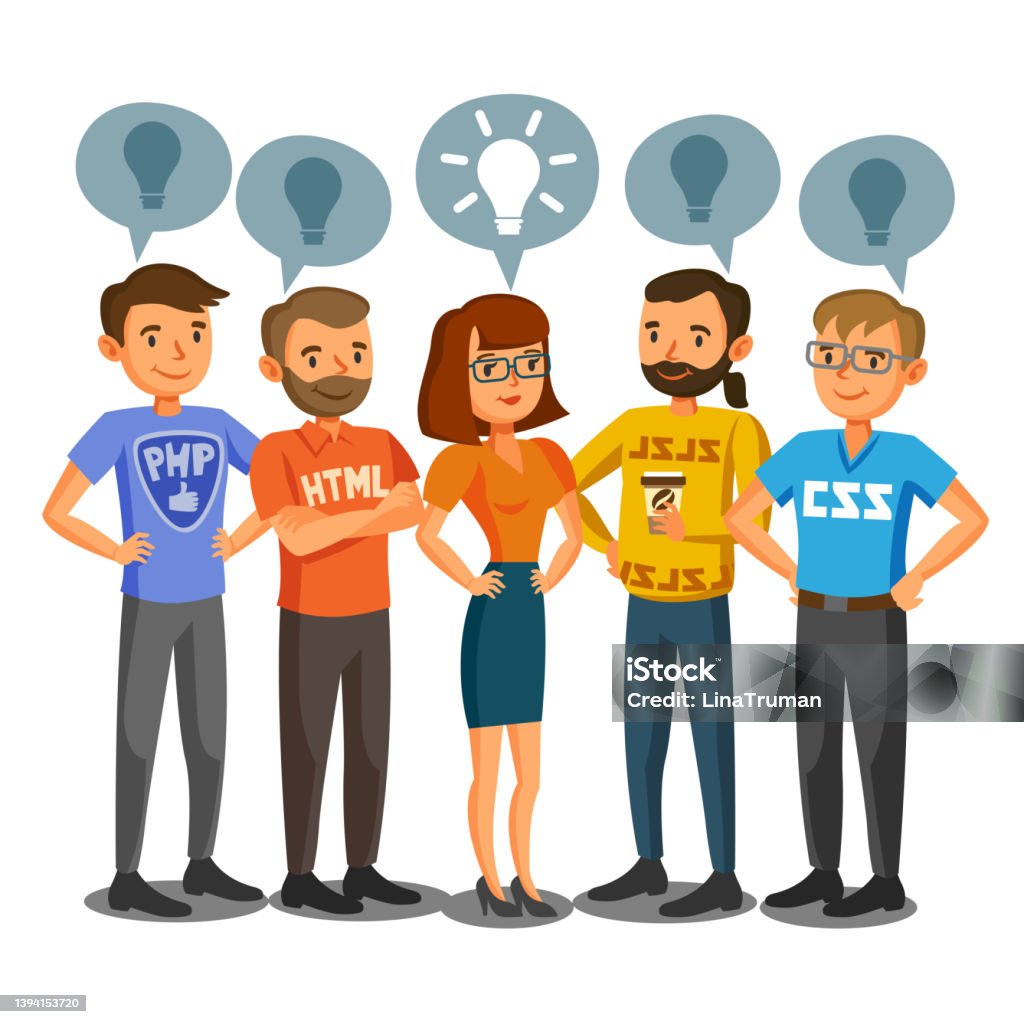 programming concept process coding teamwork desktop... Programmers Developers Process Coding Teamwork Communication Concept ...