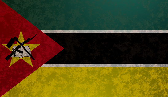 Mozambique flag grunge concrete 3d