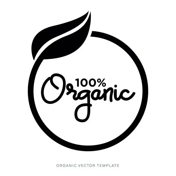 Vector illustration of Organic food labels. Natural meal fresh products logo. Ecology farm bio food vector premium badges stock illustration