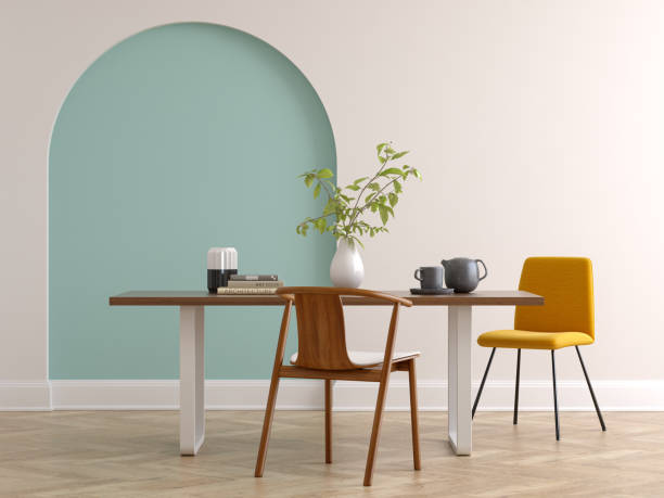 istock Minimalist Interior of dinning room 3D rendering 1394165480