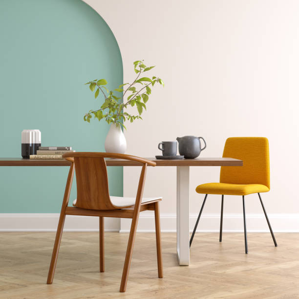 istock Minimalist Interior of dinning room 3D rendering 1394165485