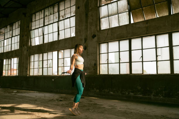 istock Short haired women  outdoor exercise 1394165551