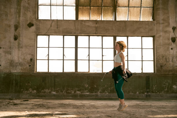istock Short haired women  outdoor exercise 1394165580