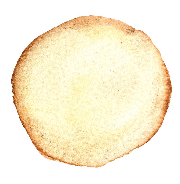 istock watercolour round beige craft background, hand drawn sketch of craft 1394167644