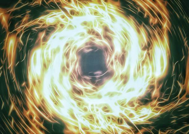 3D illustration of light swirling in the dark